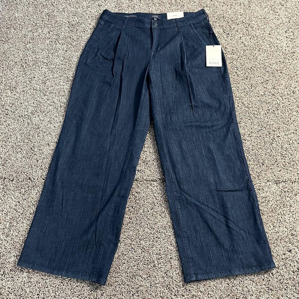 NYDJ Wide Leg Jeans in Dark Blue Denim